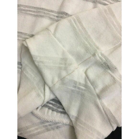 Splendid Womens Solid White Long Sleeve Striped Mesh Sweater Top Small - Picture 8 of 8